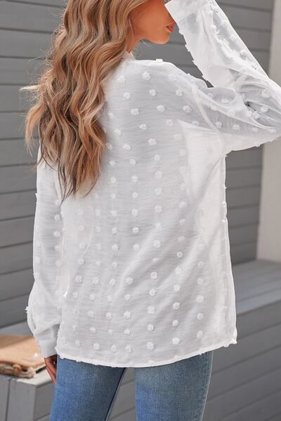 Zoe® | Long-sleeved shirt with Swiss dot collar