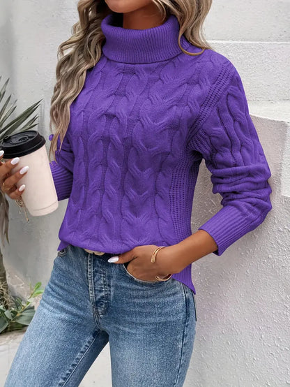 Tania® | Cable knit turtleneck sweater