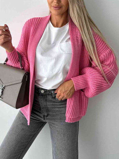 Pilar® | Solid color long sleeve casual knitted V-neck cardigan