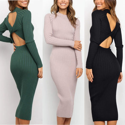 Petra® | Tight dresses with a backless sweater and a bow