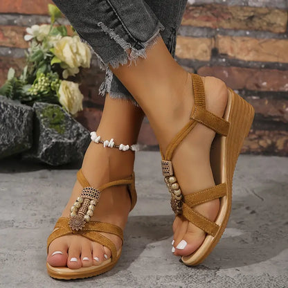 Laura® | Boho style wedge sandals