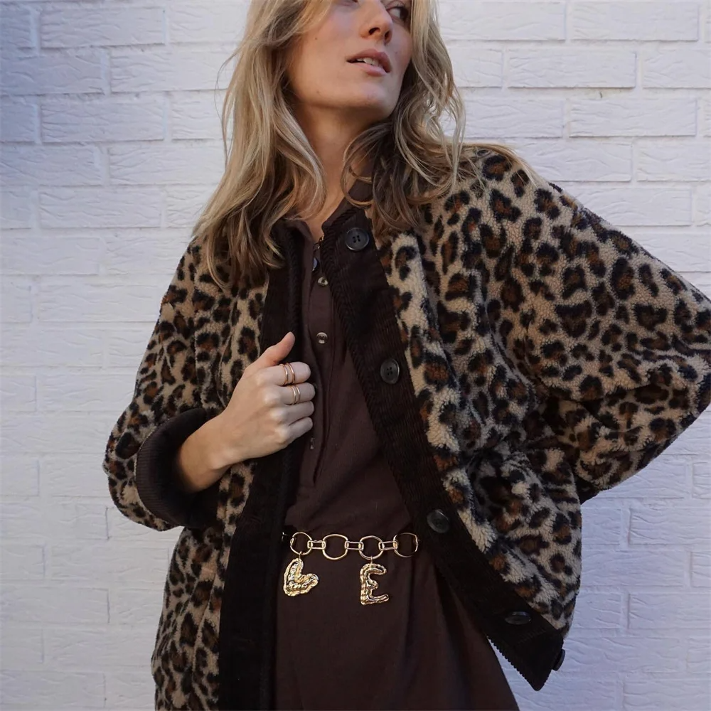 Yadira® | O-neck leopard print jacket