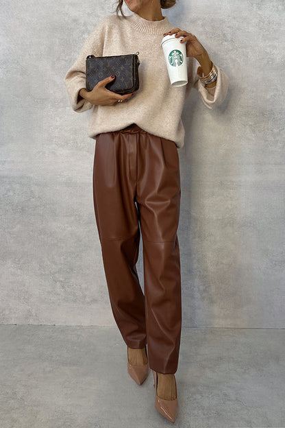 Quinn® | Camel leather trousers