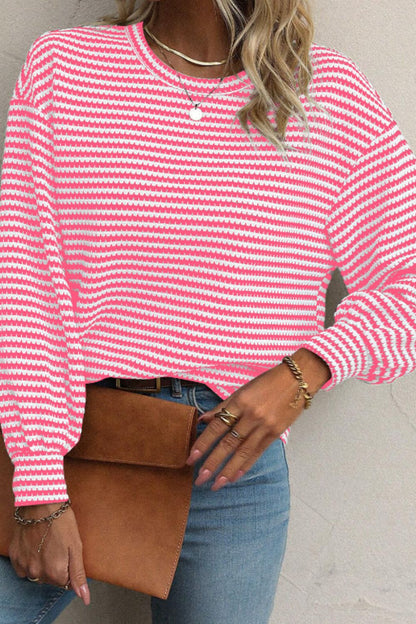 Xara® | Striped, long-sleeved top with a crew neck