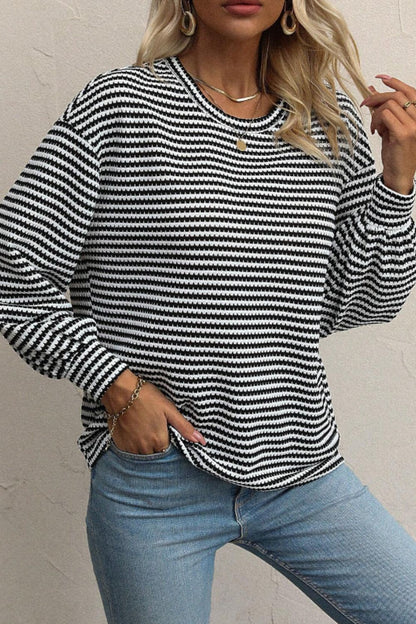 Xara® | Striped, long-sleeved top with a crew neck