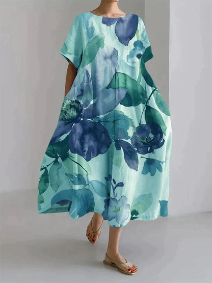 Quilla® | Loose women's dress with botanical floral print