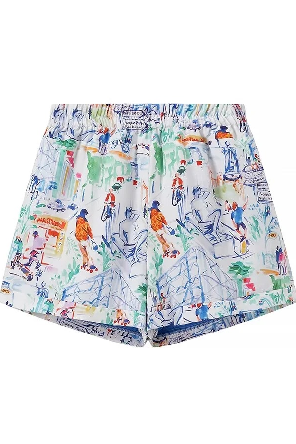 Trina® | Graffiti print cotton shorts set