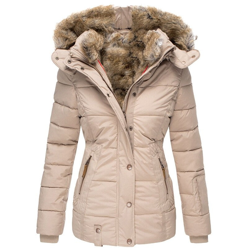 Tahlia® | Warm winter jacket with removable fur collar