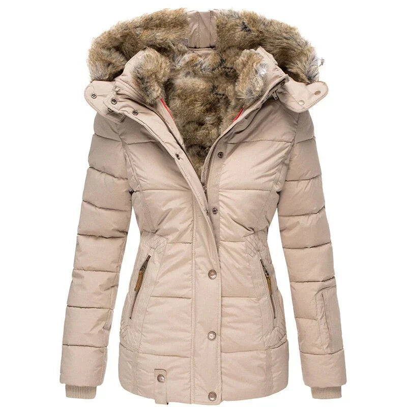 Nadia® | Modern winter coat with fur lining for women