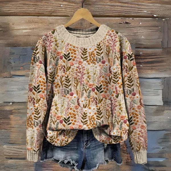 Tansy® | Soft floral hand knit sweater