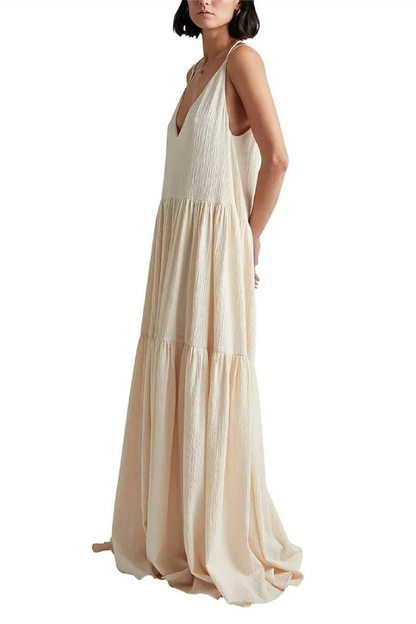 Vickie® | Elegant resort maxi dress with a deep V-neck and straps