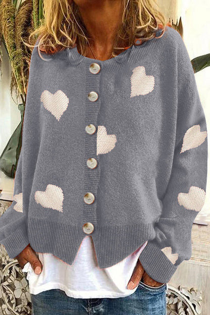 Pilar® | Heart sweater women's cardigan