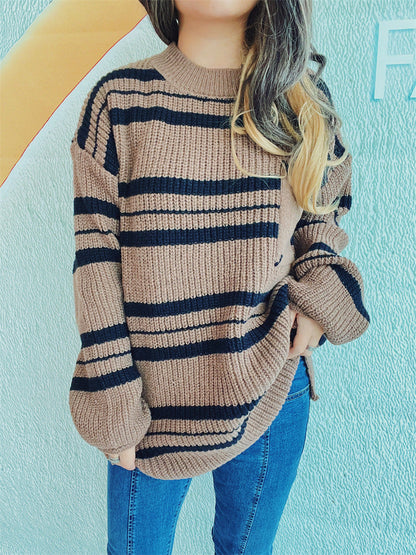 Sybille® | Striped long-sleeved sweater with a crew neck