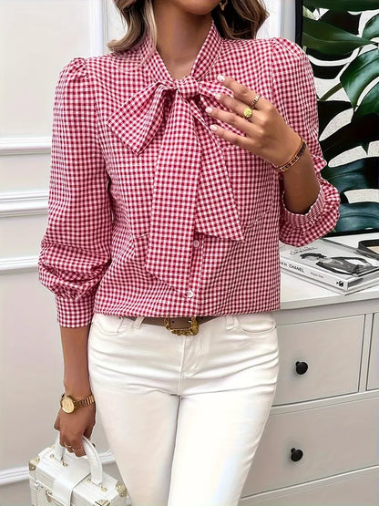 Quirina® | Cotton blouse with bow tie