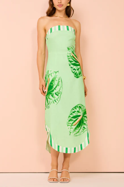 Virginia® | Strapless printed bodycon midi skirt