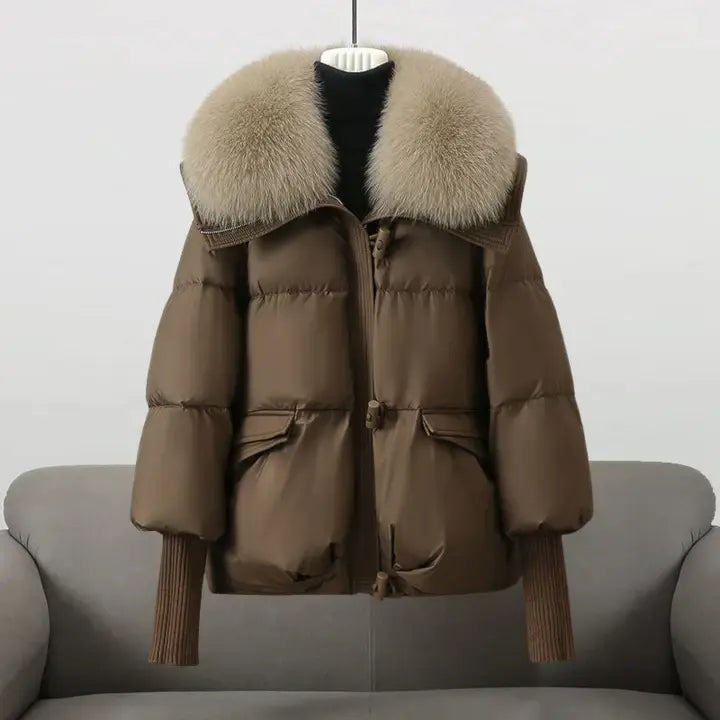 Vera® | Winter coat with luxurious fur collar