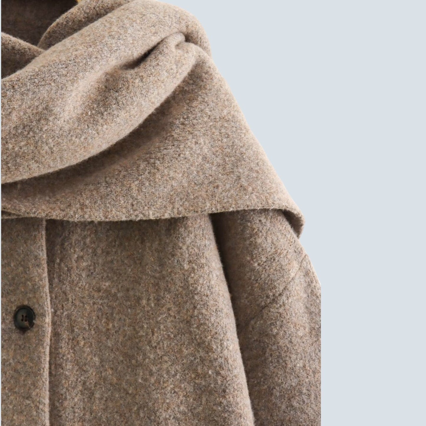 Zahira® | Warm women's coat with integrated scarf