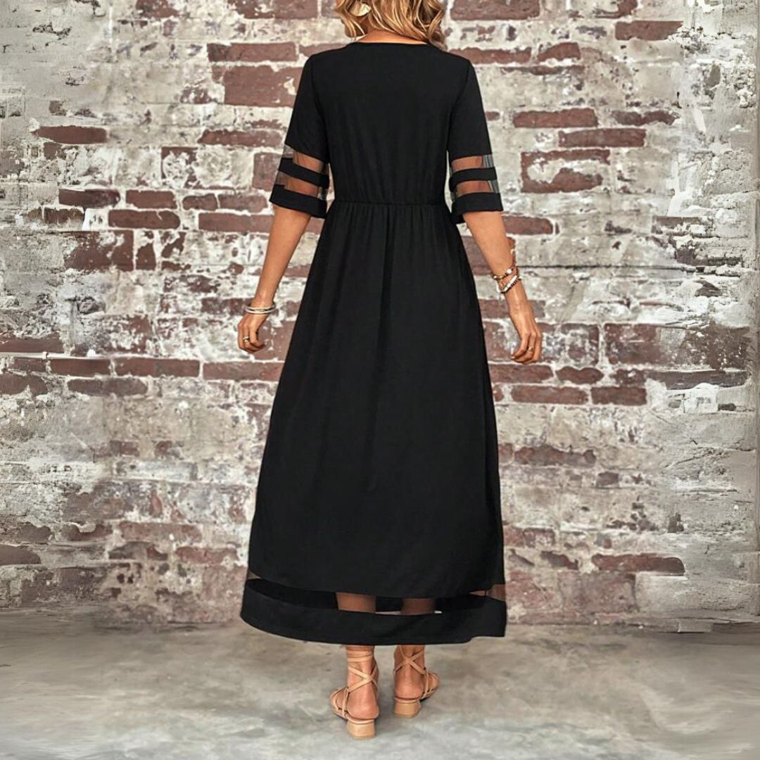 Yara® | Elegant maxi dress with transparent sleeves