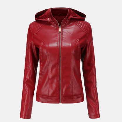 Alondra® | Women's leather jacket with hood