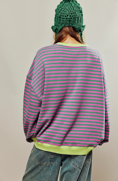 Talia® | Oversized sweater with stripes