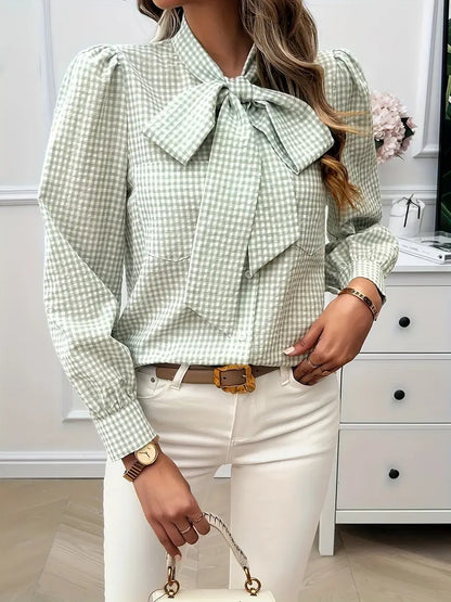 Quirina® | Cotton blouse with bow tie