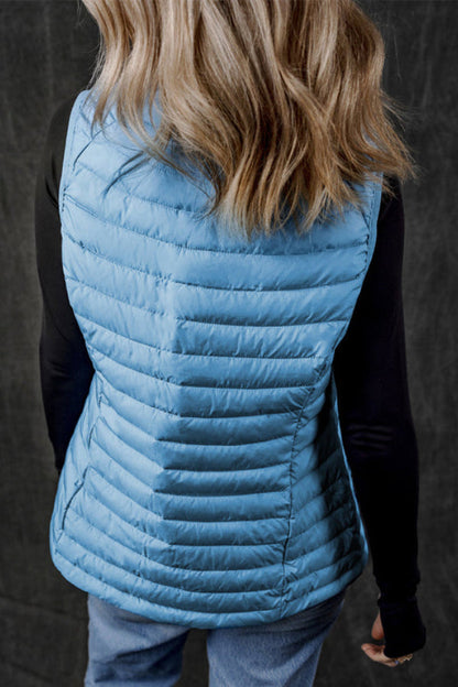 Alyssa® | Quilted vest with zip and plush collar