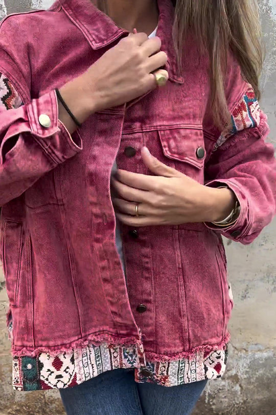 Teresa® | Vintage patchwork denim jacket with loose pockets