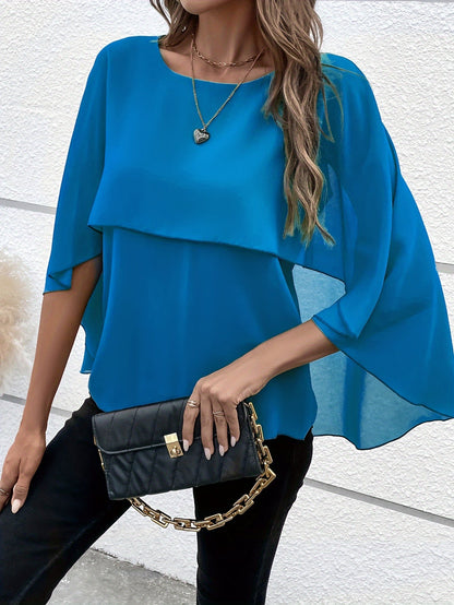 Zelia® | Elegant plain layered blouse