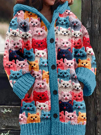 Zoe® | Colorful knitted cat cardigan