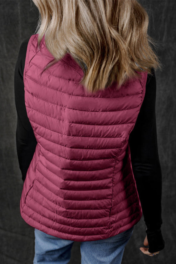 Nadia® | Quilted vest with zip and plush collar