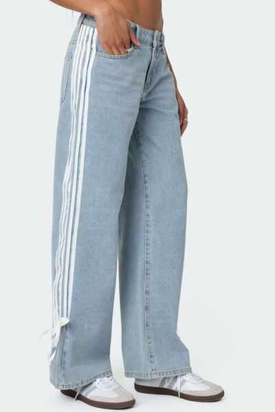 Verónica® | Side striped jeans with wide legs