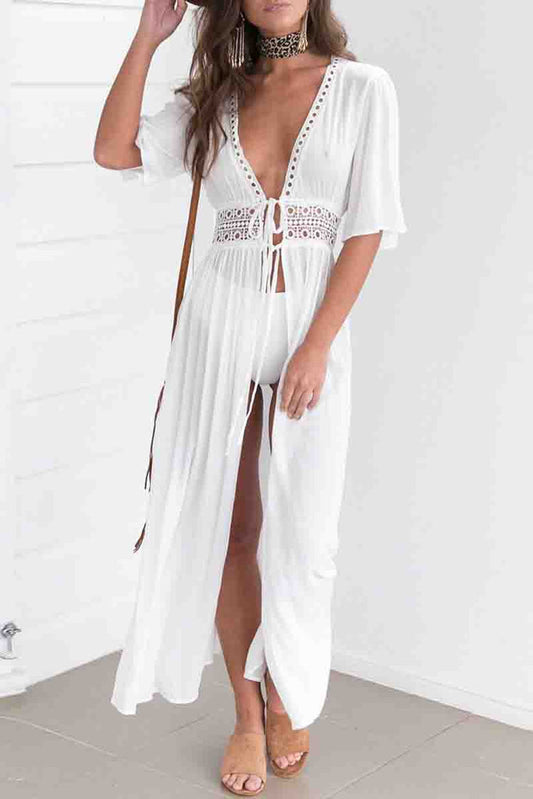 Teodora® | White maxi cover with crochet trim