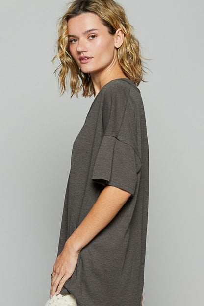 Tamsin® | V-neck t-shirt with half sleeves