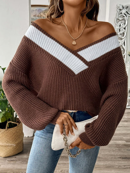 Alma® | Jumper with contrasting colors and relaxed shoulders