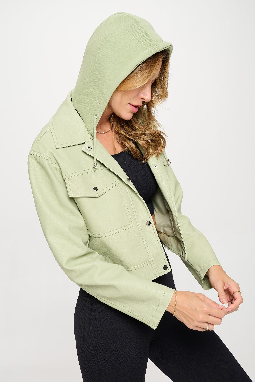 Petra® | Cropped hooded jacket with snap fastening