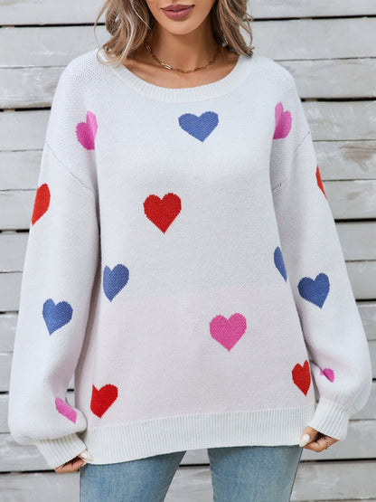 Ulla® | Heart-shaped, long-sleeved crew neck sweater