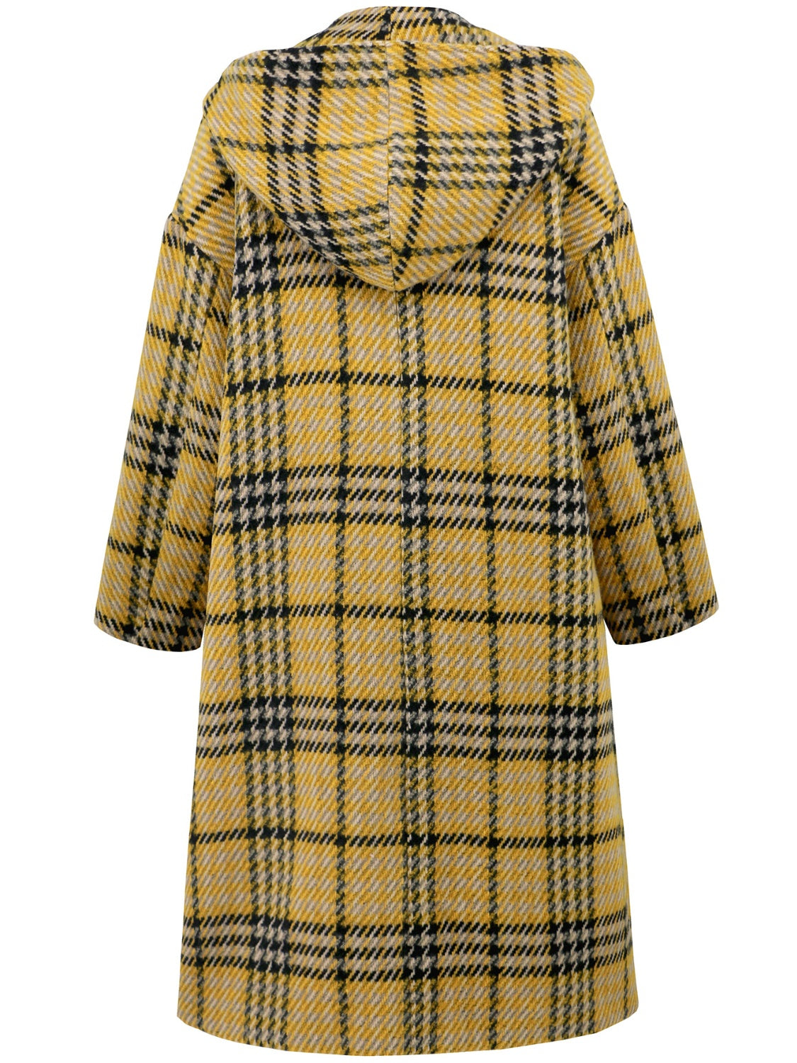 Abigail® | Checked double breasted long sleeve coat