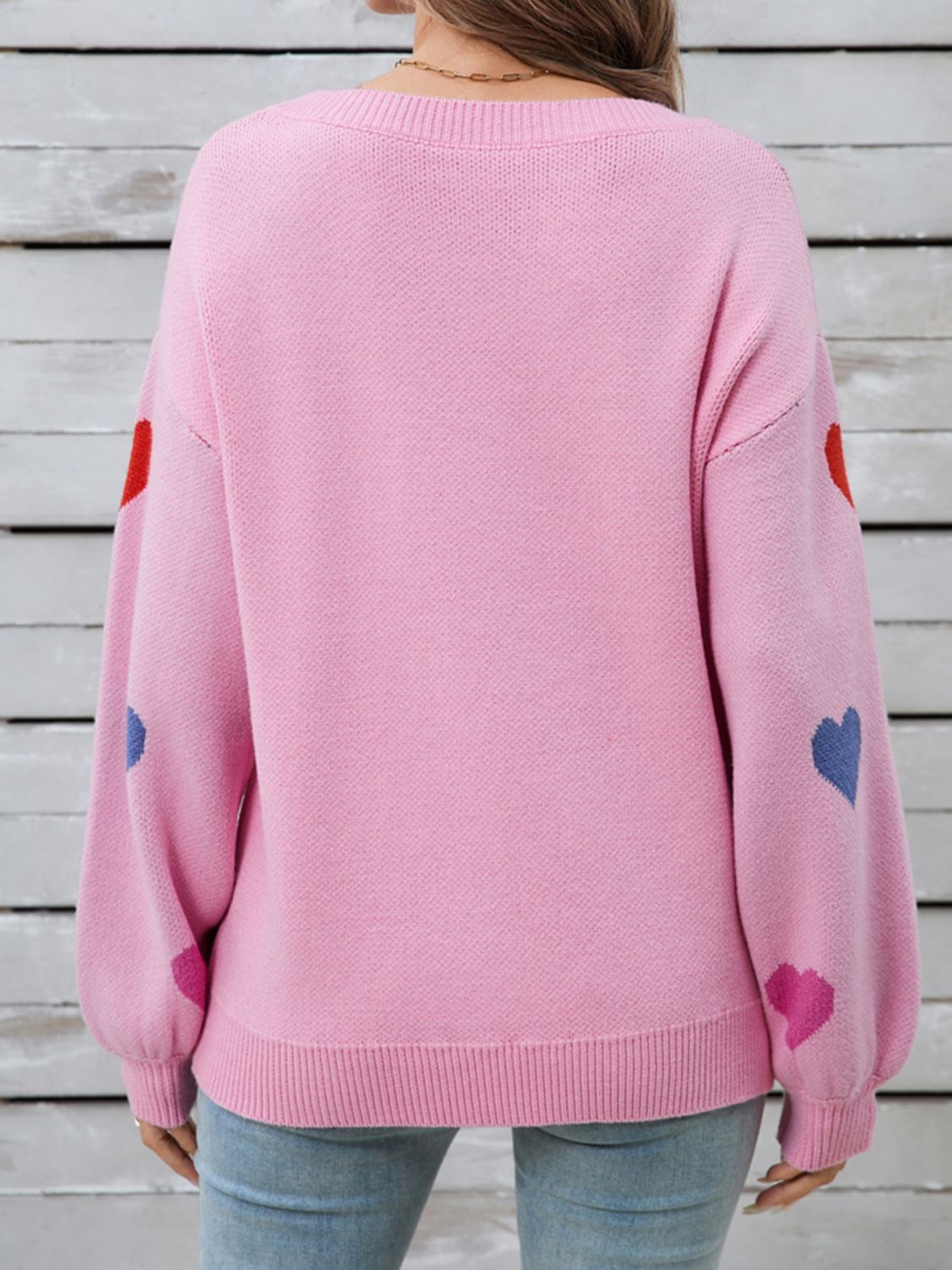 Ulla® | Heart-shaped, long-sleeved crew neck sweater