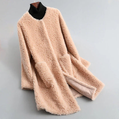 Allegra® | Long teddy fur coat for winter