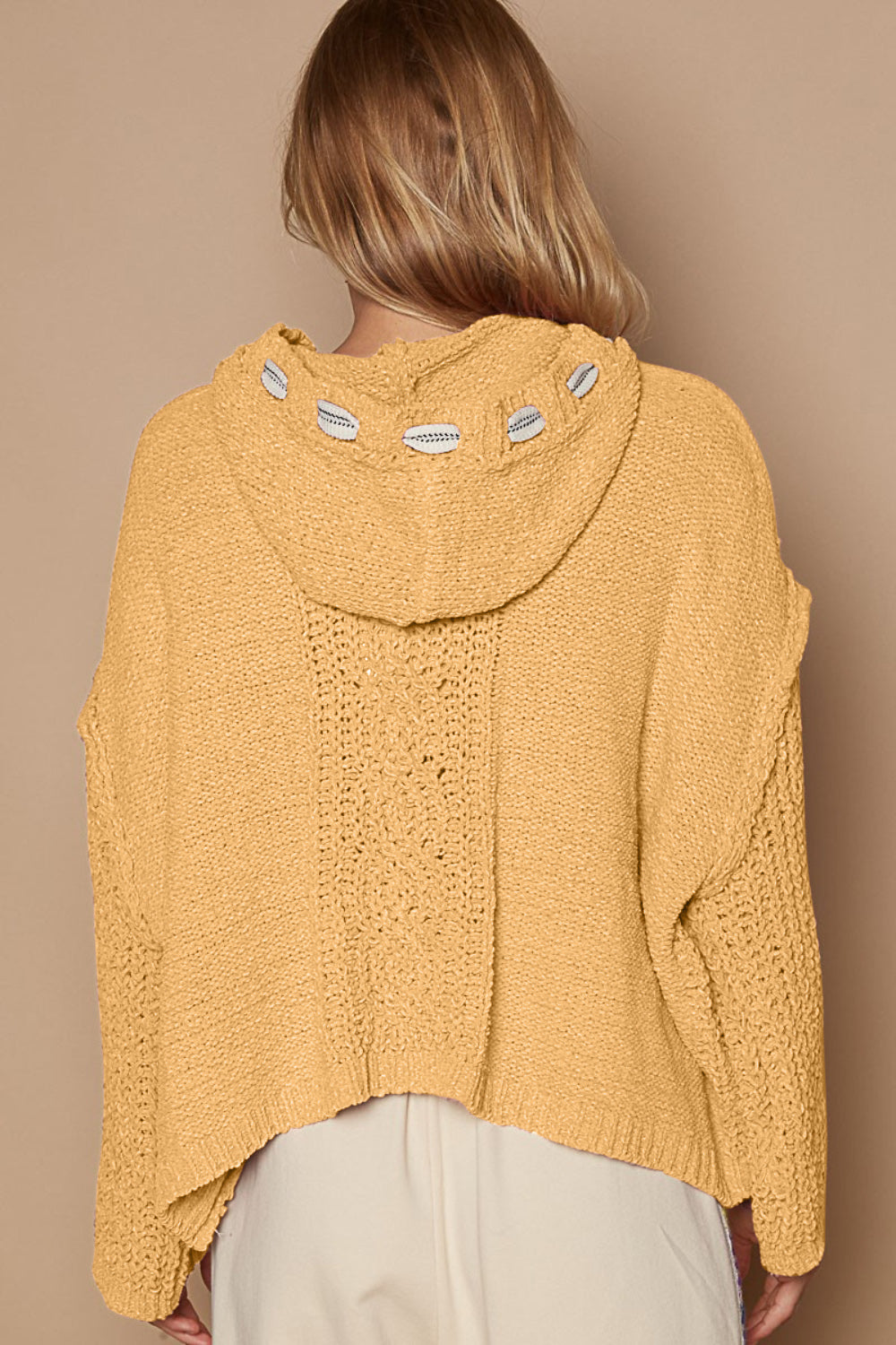 Alba® | Chenille cable knit sweater with hood