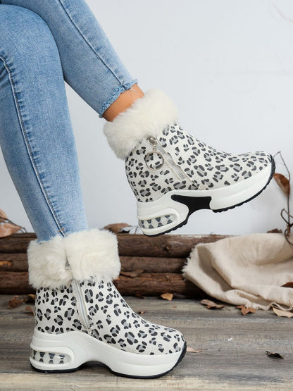 Zara® | Leopard platform boots with side zip