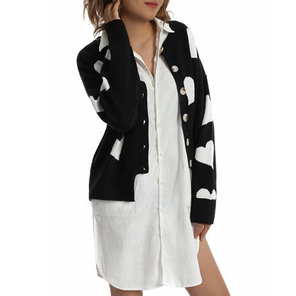 Pilar® | Heart sweater women's cardigan