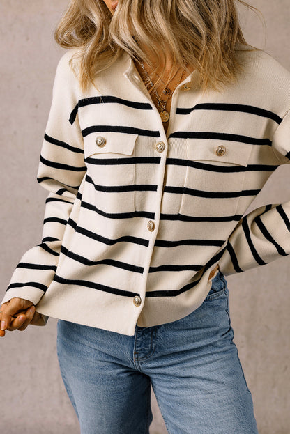 Ana® | Chic and charming cardigan with striped buttons