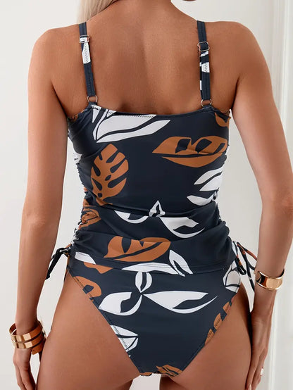 Tessa® | Foliage duo tankini with drawstring