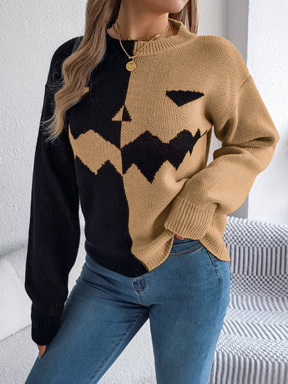 Ana® | Contrasting long-sleeved sweater with a crew neck