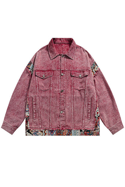 Teresa® | Vintage patchwork denim jacket with loose pockets