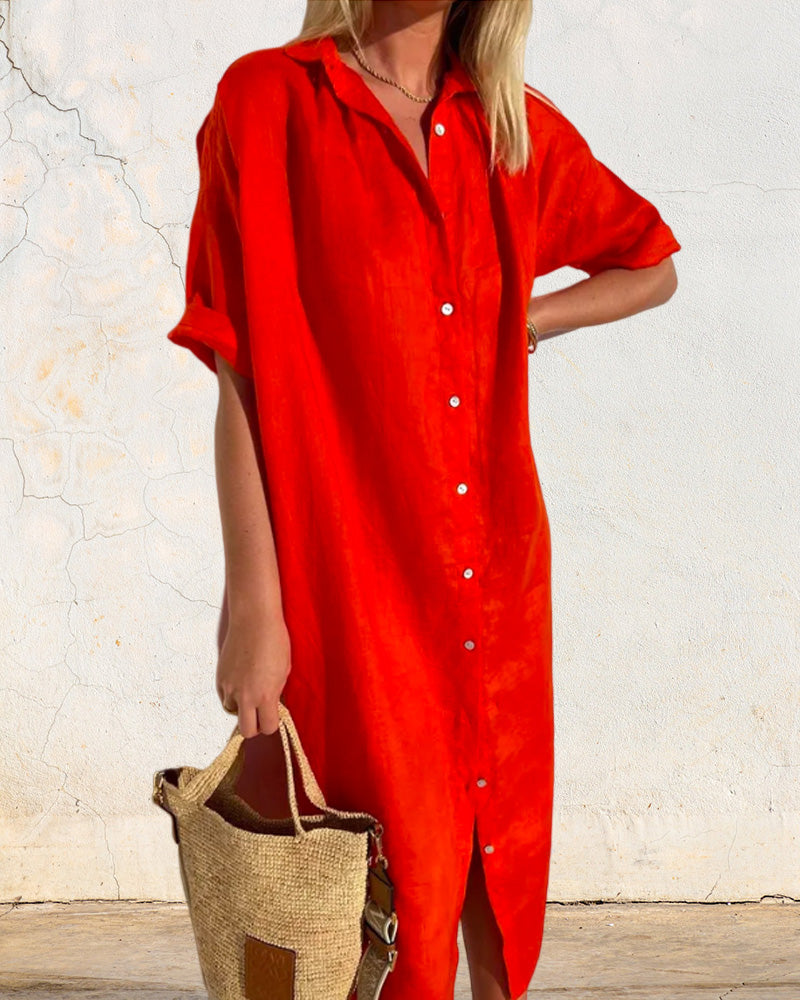 Xanthe® | Simple shirt dress made of cotton