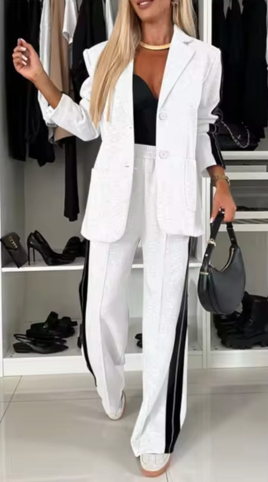 Nadia® | Elegant cotton blazer and trousers set