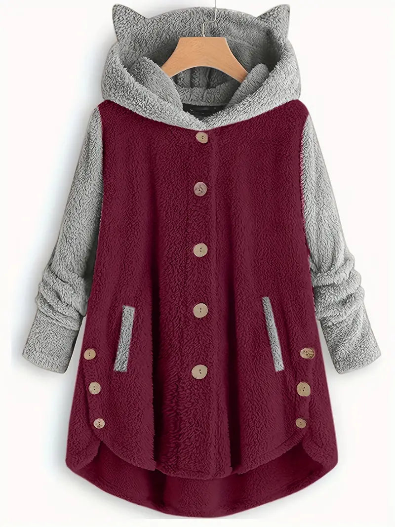 Solea® | Hooded Coat With Vibrant Color Blocks