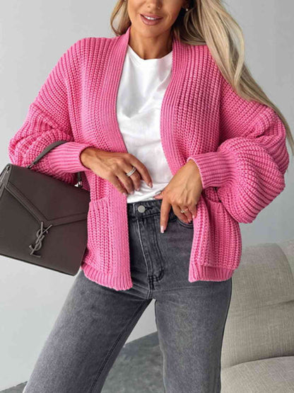 Pilar® | Solid color long sleeve casual knitted V-neck cardigan